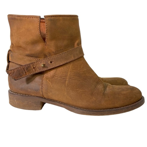 Madewell The Biker Boots Womens Size 9 Leather Distressed Brown Boot Shoes - Picture 1 of 16